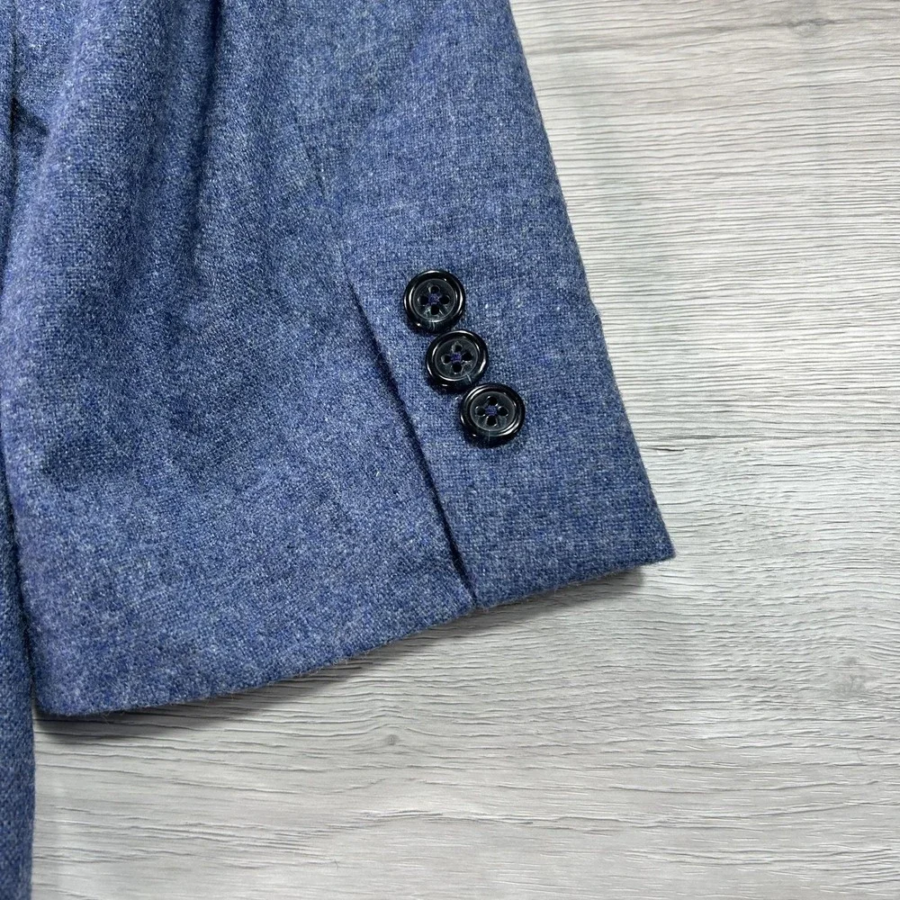 Patrick James Blazer Mens 38S Blue Wool Cashmere Sport Coat Lanificio di Pray‎